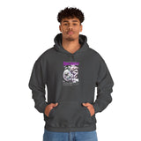 Unisex Heavy Blend Hooded Sweatshirt Apocalypse Chaos Graphic Hoodie Black Greek Statue Vaporwave Streetwear Bold Futuristic Artistic Fashion Outfit
