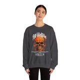 Wildfire Skull Flames Unisex Heavy Blend Crewneck Sweatshirt Gothic Inferno Graphic Bold Streetwear Motivational Statement Pullover