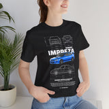 Blue Rally Inspired Performance Sedan Artwork Unisex Heavy Cotton Tee High Speed Streetwear Graphic Shirt For Car Enthusiasts And Automotive Art Lovers