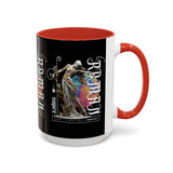 Sculptural Future Statue Art Accent Coffee Mug 11oz 15oz Greek Goddess Cosmic Abstract Splash Bold Artistic Streetwear Ceramic Cup