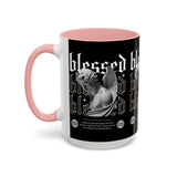 Blessed Angel Statue Graphic Accent Coffee Mug 11oz 15oz Gothic Streetwear Aesthetic Spiritual Artistic Ceramic Drinkware