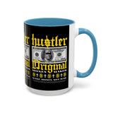 Hustler Original Money Maker Accent Coffee Mug 11oz 15oz Streetwear Bold Dollar Bill Graphic Motivational Entrepreneur Ceramic Cup