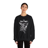 Fly High Angel Design Unisex Heavy Blend Crewneck Sweatshirt Guardian Spirit Angel Wings Spiritual Streetwear Pullover