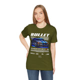 Bullet Blue Street Racing Artwork Unisex Heavy Cotton Tee High Performance Inspired Graphic Shirt For Car Lovers And Urban Streetwear Fans