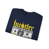 Hustler Original Money Maker Unisex Heavy Blend Crewneck Sweatshirt Streetwear Graphic Bold Dollar Bill Print Motivational Entrepreneur Pullover