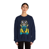 Breaking BadToxic Genius Neon Gas Mask Skull Unisex Heavy Blend Crewneck Sweatshirt Bold Cyberpunk Streetwear Fashion For Artists Rebels Gamers And Visionaries With Futuristic Neon Glow Design