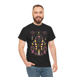 Anubis Balance God Unisex Heavy Cotton Tee Egyptian Mythology Streetwear Graphic T Shirt Bold Cosmic Art Design For Men And Women Perfect For Festivals Spiritual Wear And Fashion Lovers