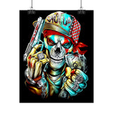 Skeleton Hustler Premium Poster Bold Street Art Wall Decor for Fearless Dreamers, Hustlers, and Visionaries