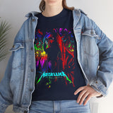 Reaper Of Neon Flames Unisex Heavy Cotton Tee Dark Energy Skull Design Powerful Streetwear Statement For Bold Rebels And Night Warriors