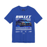 Bullet Blue Street Racing Artwork Unisex Heavy Cotton Tee High Performance Inspired Graphic Shirt For Car Lovers And Urban Streetwear Fans