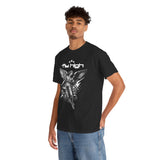 Fly High Angel Design Unisex Heavy Cotton Tee Streetwear Graphic T Shirt Spiritual Guardian Winged Warrior Style