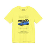 Blue Rally Inspired Performance Sedan Artwork Unisex Heavy Cotton Tee High Speed Streetwear Graphic Shirt For Car Enthusiasts And Automotive Art Lovers