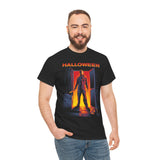 The Silent Stalker Unisex Heavy Cotton Tee Retro Horror Graphic Shirt Halloween Streetwear Creepy Night Design for Fall Parties and Dark Aesthetic Lovers