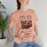 Red High Performance Muscle Coupe Blueprint Unisex Heavy Cotton Tee Retro Car Art Streetwear Gift for Gearheads Daily Wear Car Lovers Apparel