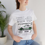 Porsche GT3 RS Inspired Blueprint Design Unisex Heavy Cotton Tee Premium Racing Streetwear Car Lovers T Shirt for Enthusiasts and Everyday Wear