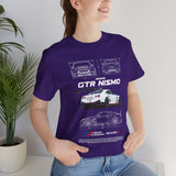 White Track Racing Blueprint Artwork Unisex Heavy Cotton Tee High Performance Inspired Streetwear Graphic Shirt For Car Lovers And Speed Enthusiasts