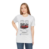 Shelby Red High Performance Muscle Coupe Blueprint Unisex Heavy Cotton Tee Retro Car Art Streetwear Gift for Gearheads Daily Wear Car Lovers Apparel