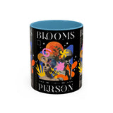 Blooms Person Accent Coffee Mug 11oz 15oz Abstract Floral Head Artistic Colorful Modern Creative Design Black White Ceramic Tea Cup Streetwear Inspired Artistic Fashion Drinkware