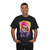 Calavera Punk Skull Unisex Heavy Cotton Tee Neon Gothic Streetwear T-Shirt Bold Rock Rebel Design For Punk Festivals Halloween Concerts Tattoo Lovers And Alternative Fashion