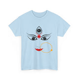 Divine Maa Durga Trinetra Minimal Art T Shirt Hindu Goddess Shakti Bhavani Devi Graphic Tee Spiritual Devotional Streetwear Navratri Festival Ethnic Indian Culture Unisex Cotton Casual Wear Gift For...