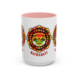 Kathakali Accent Coffee Mug 11oz 15oz Kerala India Classical Dance Art Face Ceramic Cup Cultural Heritage South Indian Folk Design Traditional Festival Gift
