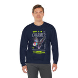The Charmer Unisex Heavy Blend Crewneck Sweatshirt Futuristic Butterfly Neon Cyber Aesthetic Graphic Pullover Streetwear Fashion