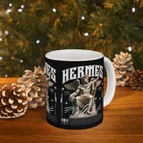Hermes Greek Mythology Ceramic Coffee Mug Ancient God of Communication and Travel Greek Statue Graphic Cup