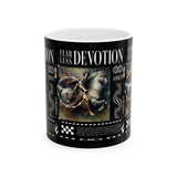 Fearless Devotion Ceramic Mug Classical Art Courage Loyalty Commitment Symbolism Motivational Coffee Cup