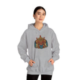 Balinese Barong Mask Unisex Hoodie Heavy Blend Pullover Sweatshirt Tribal Cultural Warrior Spirit Inspired Mythical Festival Graphic Streetwear