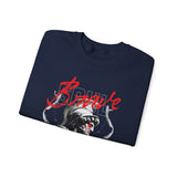 Brave Warrior Roman Gladiator Graphic Print Unisex Heavy Blend Crewneck Sweatshirt Bold Motivational Streetwear Pullover