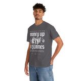 Money Up In Flames Unisex Heavy Cotton Tee Graphic T Shirt Black Streetwear Bold Money Graphic Fire Design Hustler Entrepreneur Alpha Mindset Wealth Fashion