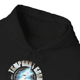 Temporal Echo Lightning Globe Graphic Unisex Heavy Blend Hooded Sweatshirt Futuristic Sci-Fi Streetwear Hoodie Bold Energy