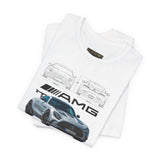 Silver Performance Coupe Front View Art Unisex Tee Luxury Speed Streetwear Automotive Graphic Shirt
