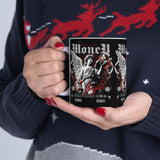Money Bright Ceramic Mug Angel Statue Graphic Gothic Streetwear Red Neon Aesthetic Coffee Tea Cup Artistic Ambition Design