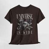 Universe Is Wide Graphic Unisex Heavy Cotton Tee Cosmic Galaxy Butterfly Space Streetwear T Shirt