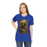 Medieval Knight On Horseback Fantasy Art Unisex Heavy Cotton Tee Epic Warrior Adventure Graphic Shirt Heroic Battle Scene Streetwear Bold Artistic Design