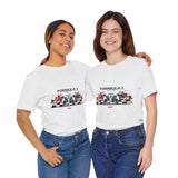 Formula 1 High Performance Triple Racing Machines Unisex Heavy Cotton Tee Dynamic Motorsport Inspired Streetwear Graphic Shirt for Speed Lovers and Premium Casual Style