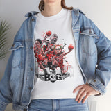 Legends On Court Unisex Heavy Cotton Tee Basketball Streetwear Graphic T Shirt Vibrant Athletic Art Design Perfect Gift For Sports Fans Players Gymwear Festivals And Urban Fashion Lovers