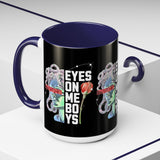 Eyes On Me Boys Medusa Accent Coffee Mug 11oz 15oz Mythological Streetwear Bold Empowerment Design Perfect Gift for Coffee Lovers Friends Birthdays Daily Motivation