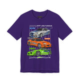 Street Racing Trio JDM Cars Graphic Unisex Heavy Cotton Tee for Drift Fans Performance Lovers and Streetwear Enthusiasts