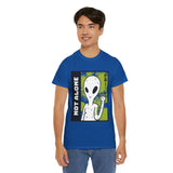 Unisex Not Alone Alien T Shirt Cartoon UFO Graphic Tee Extraterrestrial Sci Fi Space Themed Paranormal Conspiracy Inspired Streetwear Top