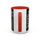 Fearless Devotion Accent Coffee Mug 11oz 15oz Black Ceramic Cup with Warrior on Horse Artwork for Courage Loyalty and Strength Lovers