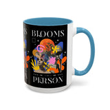Blooms Person Accent Coffee Mug 11oz 15oz Abstract Floral Head Artistic Colorful Modern Creative Design Black White Ceramic Tea Cup Streetwear Inspired Artistic Fashion Drinkware