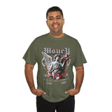 Money Bright Unisex Heavy Cotton Tee Angel Statue Graphic Gothic Streetwear Red Neon Aesthetic Artistic Fashion Statement T Shirt