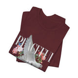 Peaceful Dove Floral Unisex Jersey Short Sleeve Tee Comfortable Soft Cotton Motivational Streetwear Graphic T-Shirt Bold Typography Casual Wear Perfect Gift For Friends Birthdays Everyday Style