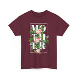 Mother Floral Design Unisex Heavy Cotton Tee Comfortable T Shirt Botanical Typography Graphic Streetwear Gift For Mom Mother’s Day Birthday Casual Everyday Wear
