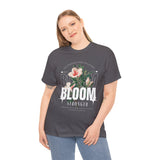 Bloom Stronger Floral Graphic Unisex Heavy Cotton Tee Comfortable Motivational Streetwear Inspirational Empowerment T Shirt Perfect Gift for Nature Lovers Self Growth Casual Wear