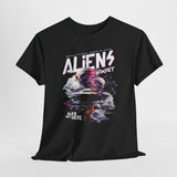 Aliens Exist UFO Graphic Unisex Heavy Cotton Tee Sci Fi Streetwear T Shirt Extraterrestrial Space Alien Design