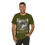 Blessed Angel Statue Graphic Unisex Jersey Short Sleeve Tee Gothic Streetwear Aesthetic Spiritual Bold Artistic Fashion T Shirt