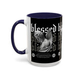Blessed Angel Statue Graphic Accent Coffee Mug 11oz 15oz Gothic Streetwear Aesthetic Spiritual Artistic Ceramic Drinkware